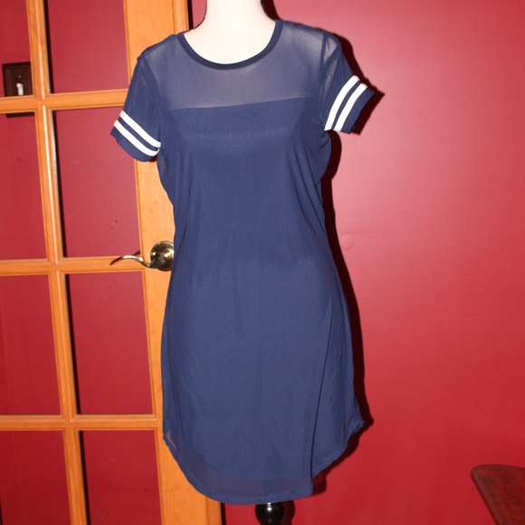 Ultra Flirt, short sleeve blue dress - Picture 1 of 6